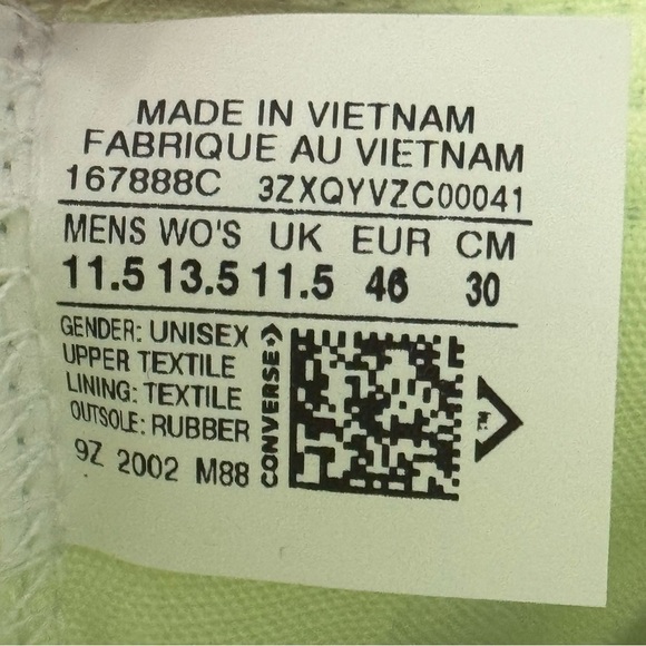 Converse CTAS Hi Top Barely Volt Fade Sneaker Size 11.5 Men - Picture 9 of 9